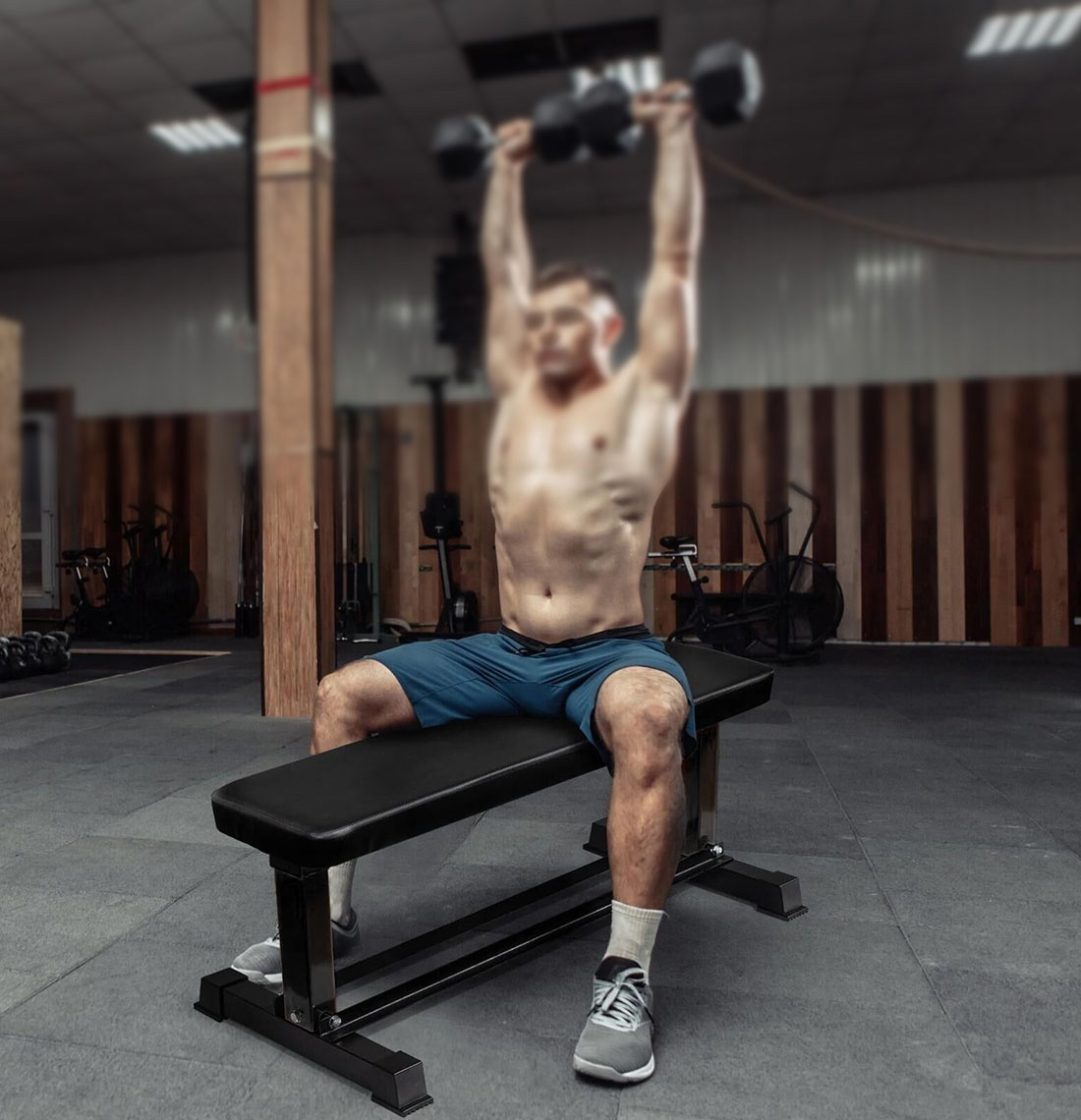 Flat Weight Bench With Dumbbell Rack WB119
