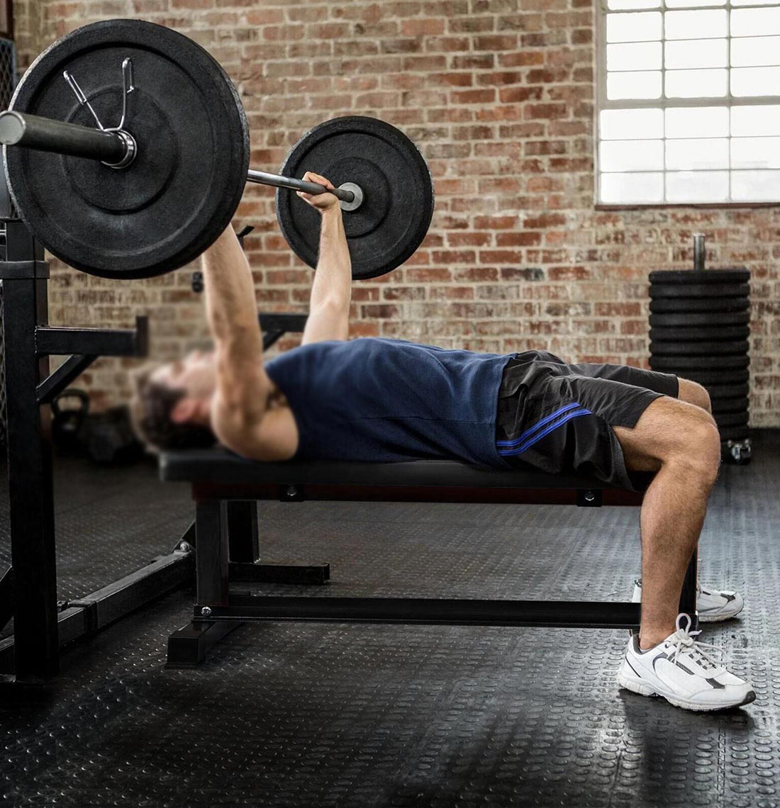 Flat Weight Bench With Dumbbell Rack WB119