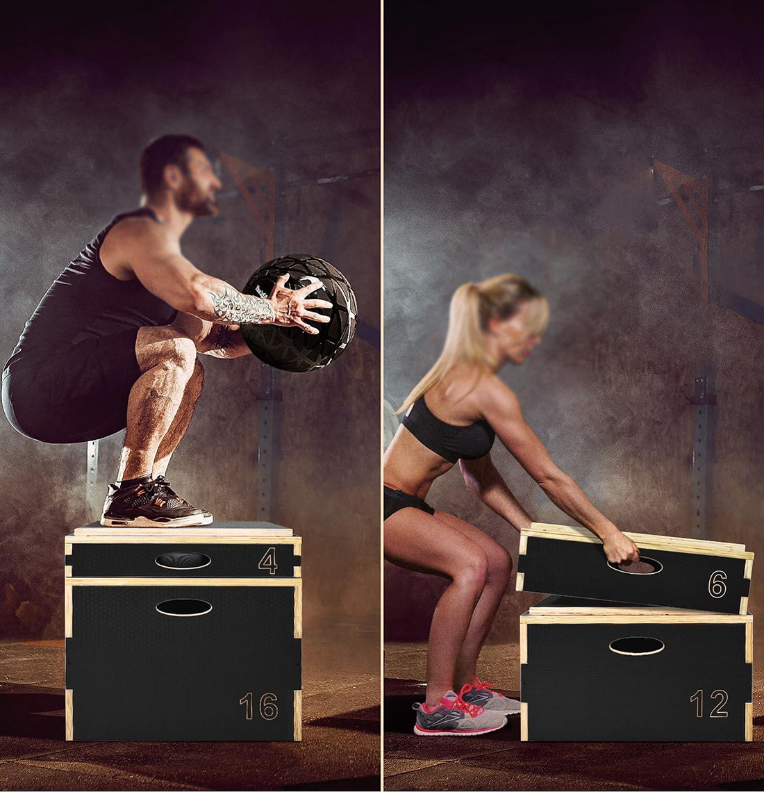 Stackable Wood Plyo Box PY010