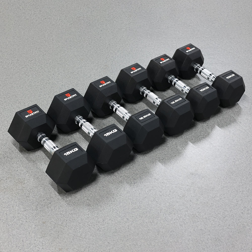 Rubber Hex Dumbbell DBR003B
