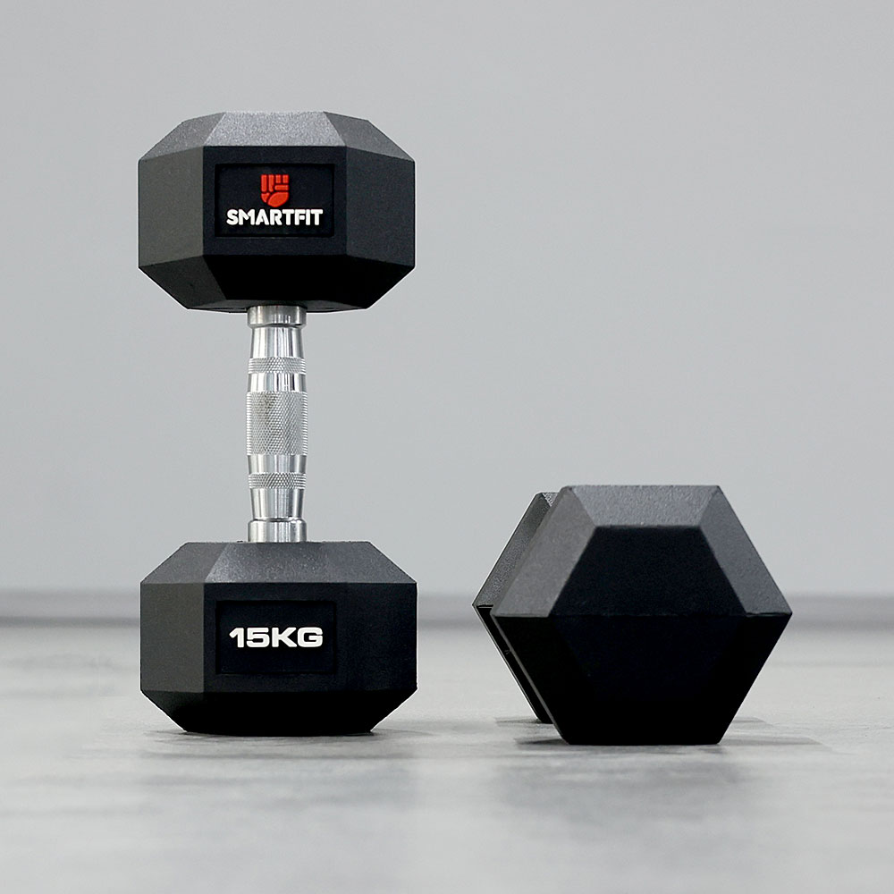 Rubber Hex Dumbbell DBR003B